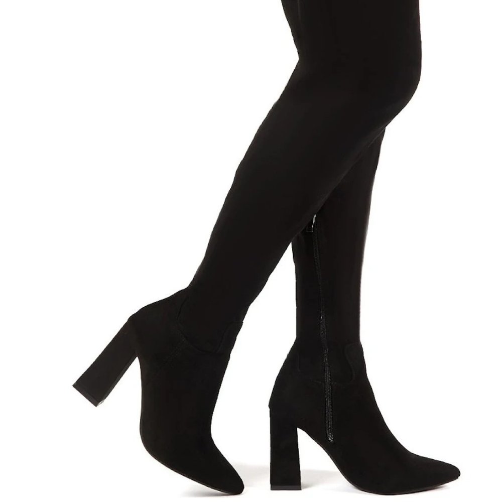 knee high suede boots